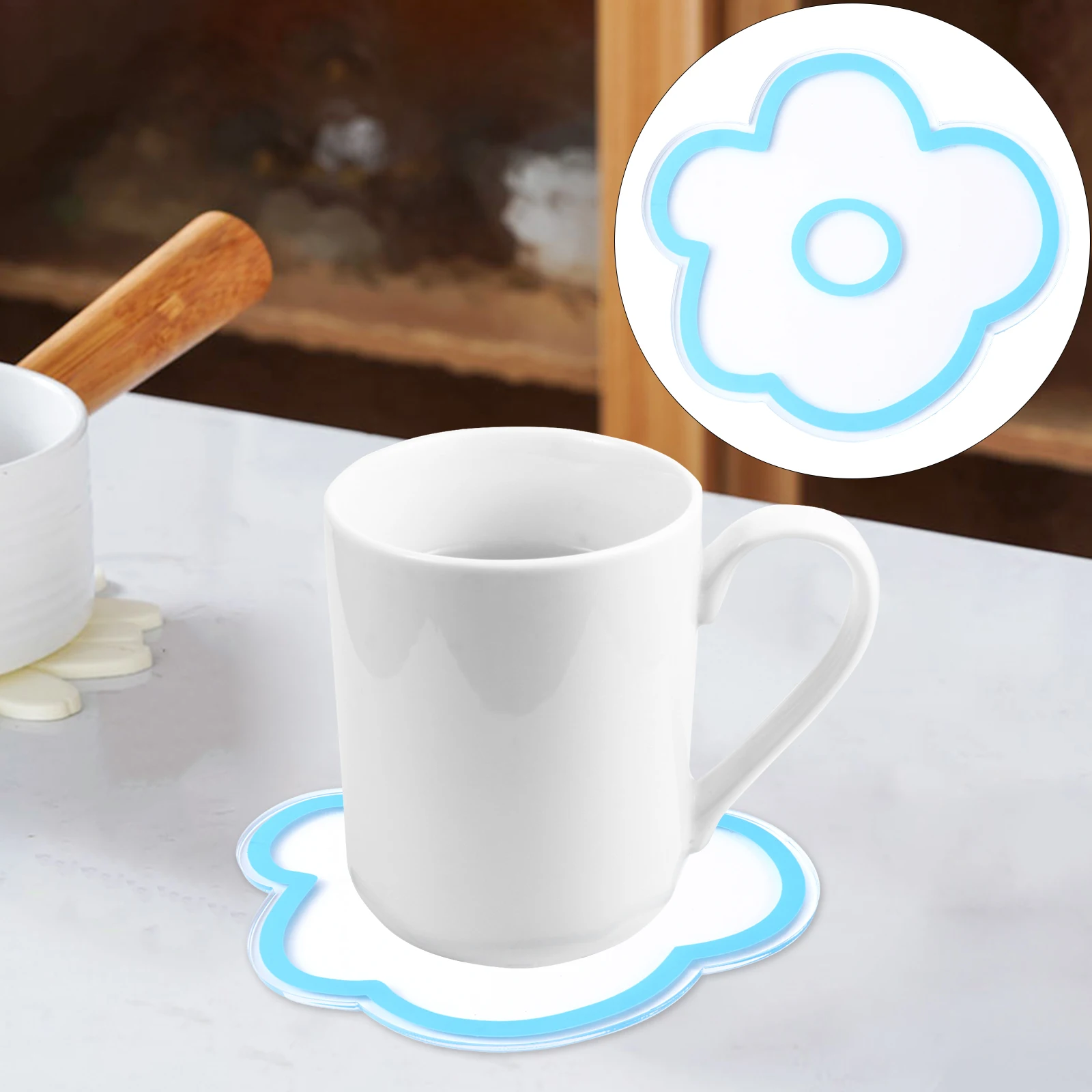 

Acrylic Coaster Table Mats and Coasters Cup Car Drinks Flower Shaped Drinking Child Floral