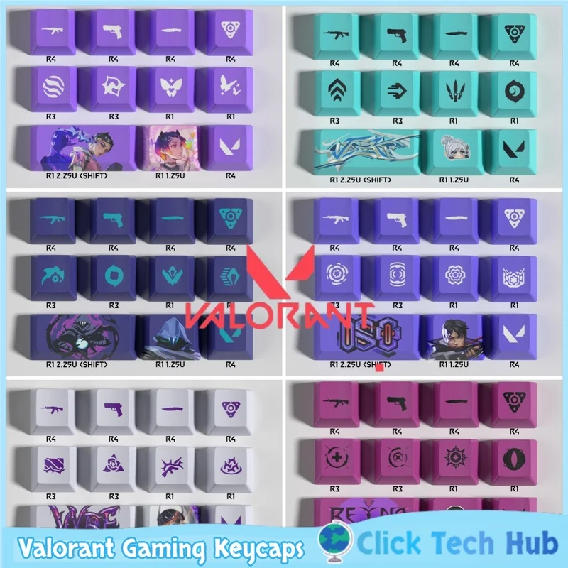 Valorant Gaming Keycaps 11keys Clove Jett Reyna Omen Sage Viper Character Key Pbt OEM Customization Mechanical Keyboards Keycaps — product photo 1 of 1