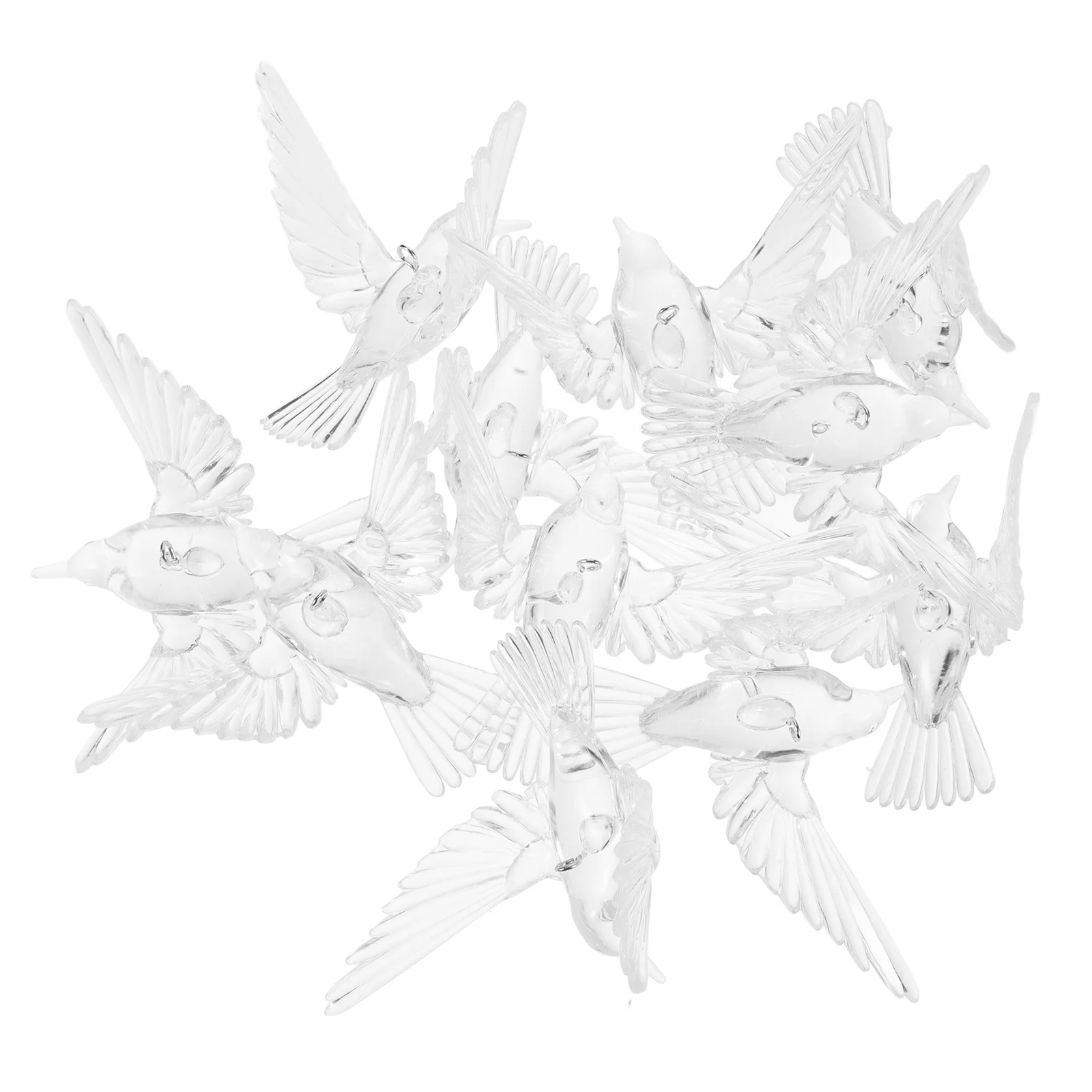 

20Pcs Hummingbird Hanging Ornaments Transparent Acrylic Ceiling Decoration Pendant for Home Party Wedding Hanging Bird Decor