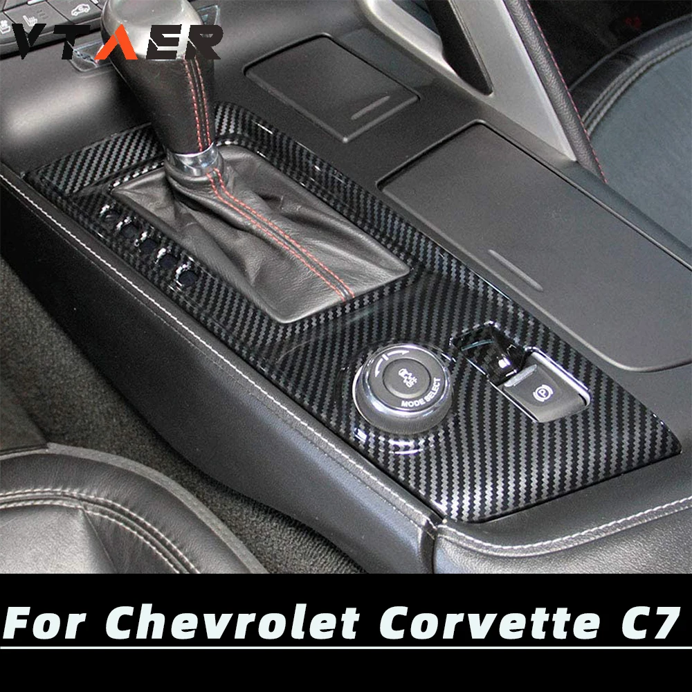 

LHD! For Chevrolet Corvette C7 2014-2018 Car Styling ABS Carbon Fiber Style Interior Center Gear Shift Panel Sticker Cover Trim