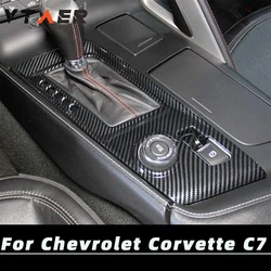 LHD! For Chevrolet Corvette C7 2014-2018 Car-Styling ABS Carbon Fiber Style Interior Center Gear Shift Panel Sticker Cover Trim