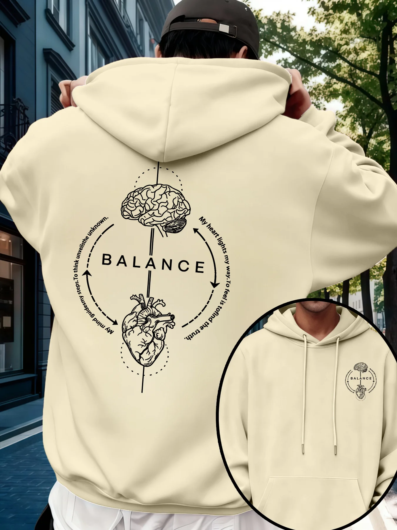 New trendy men's hooded sweatshirt featuring a