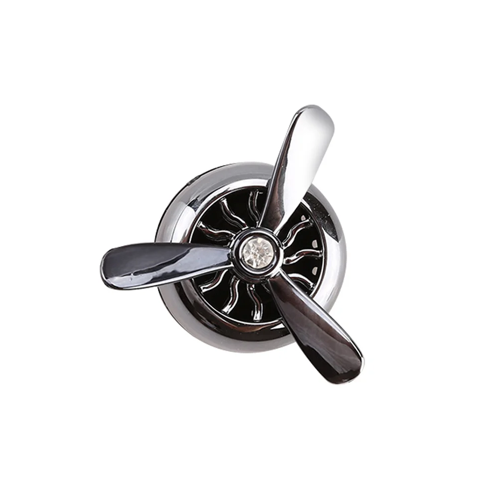 

Car Air Freshener Mini Alloy Propeller Fan Clip Essential Oil Diffuser Car Perfume for Air Conditioner Outlet Black