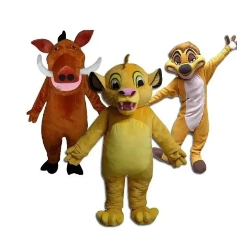 

Adult size Lion King Simba Timon Pumbaa Cartoon character costume Mascot Advertis Fancy Dress Party Animal carnival Celebration