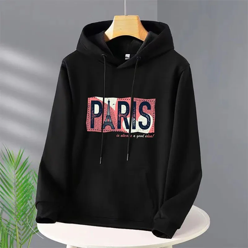 

Women Paris Letters Print Casual Hoodie Harajuku Pullover Fashion Sweatshirt Lady City Hoody Streetwear Designer Y2k Tracksuit