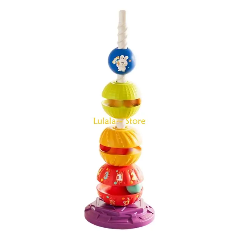 Y4qa Rainbow Stacking Tower éducatif Baby Triing Toy pour le développement sensoriel Reconnaissance des couleurs