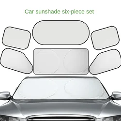 6PCS Whole car silver coated sunshade, universal car sunshade, front and rear side shields