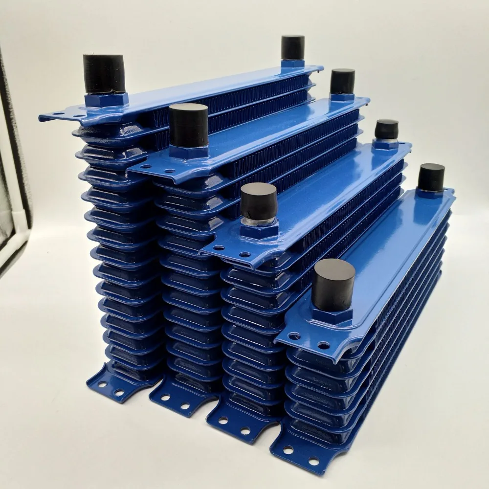 Car modification blue black 7/10/13/15 row radiator oil cooler universal radiator