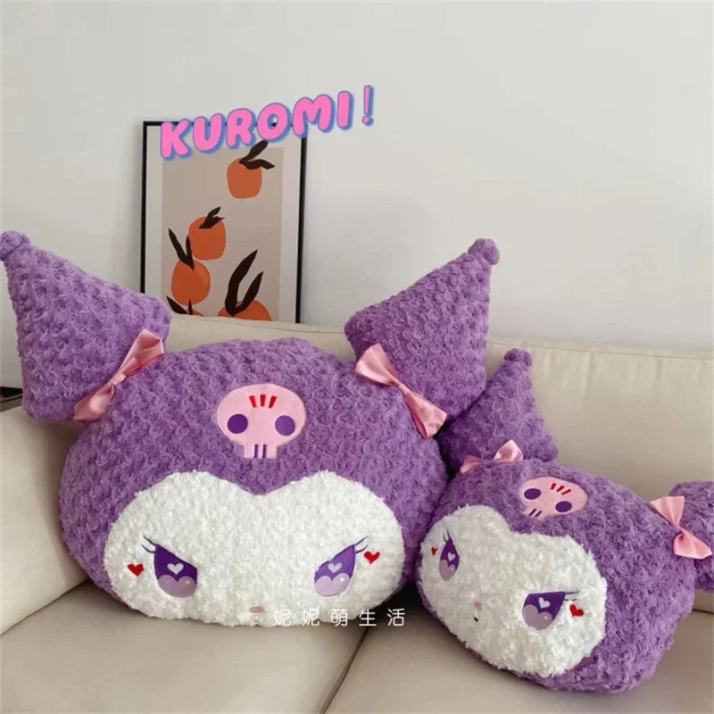 

Фиолетовая подушка Kuromi, подушка для спины, мягкая удобная плюшевая игрушка в японском стиле в стиле аниме, декоративная подушка для дивана, подарки на день рождения