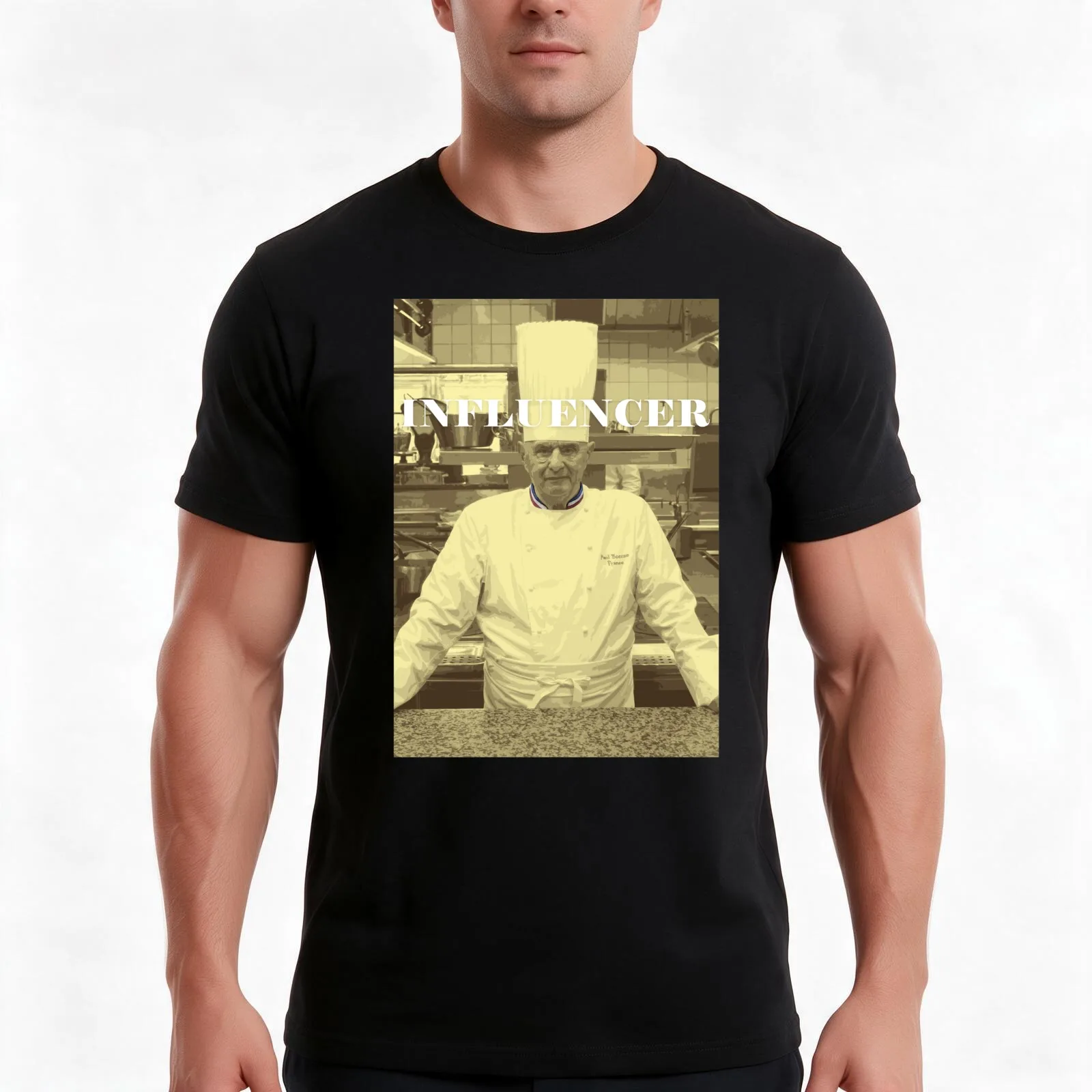 Paul Bocuse Influencer T-Shirt Summer Casual Cotton Tee Oversized Streetwear Tops Vintage Graphic Print Unisex Men Women