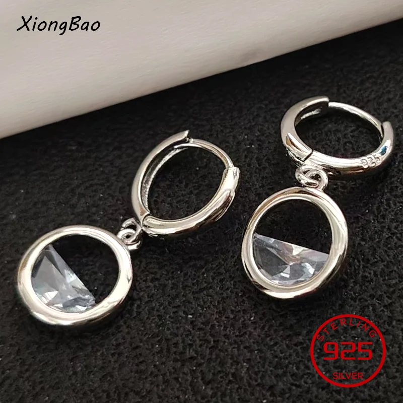 

Fashion Drop Earrings High Quality Semi-circular 925 Sterling Silver New Woman Jewelry Crystal Retro Hollow Long Earrings 2026