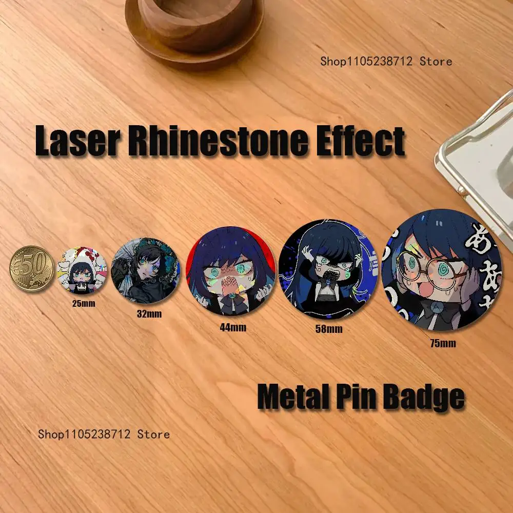 A-AdoS أنيمي لطيف شارات زر جولة الإبداعية دبوس بروش شارة حقيبة ديكور المشجعين جمع الأصدقاء الهدايا