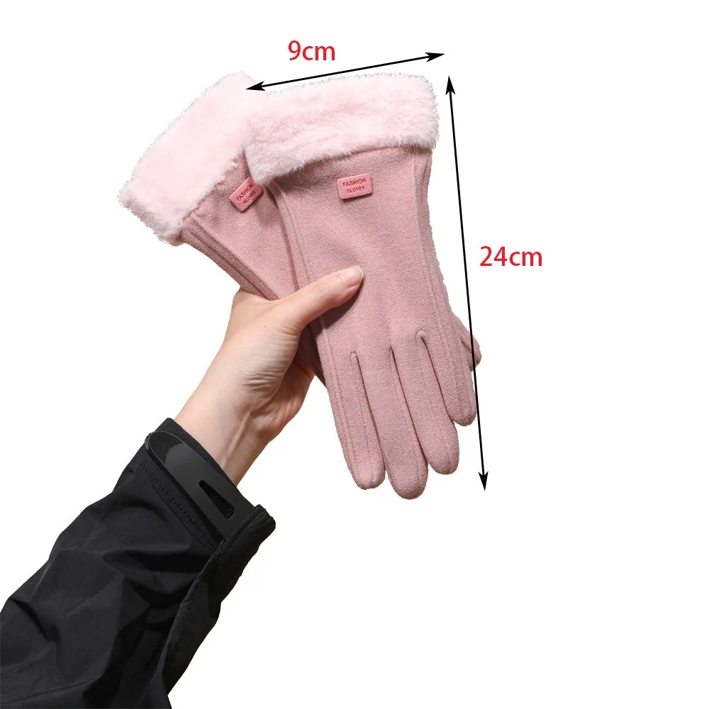 2024 Touchable Screen Winter Gloves Warm Full Finger Driving Mittens Full Finger Gloves Unisex