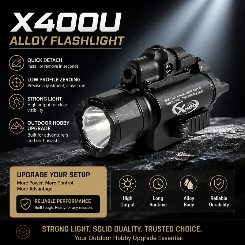 X400U Heavy Duty Metal Flashlight Instant Release Under Bracket Lamp With Adjustable Position Calibration