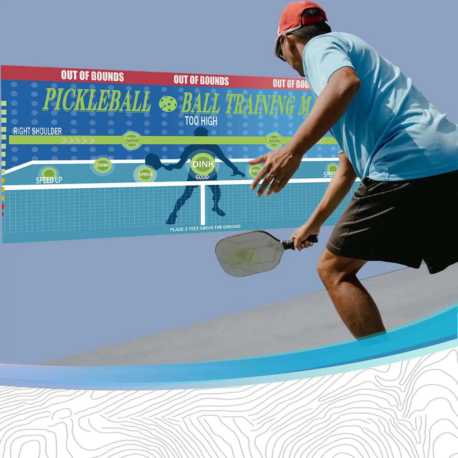 Pickleball-Dink-Pad für die Wand, Pickleball-Übungs-Rebounder für Männer und Frauen, offizielles Dink-Pad für das Fitnessstudio im Innen- und Außenbereich