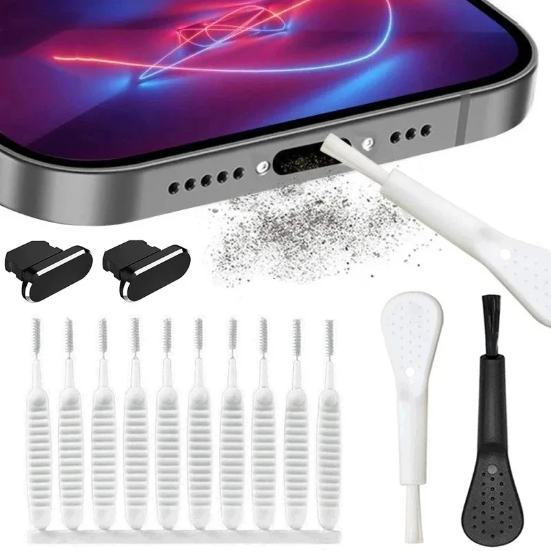 Mini Mobile Phone Speaker Cleaning Brush Set Dust Plug for iPhone 15 iPad Keyboard Earphones Charging Port Cleaner Kit Universal