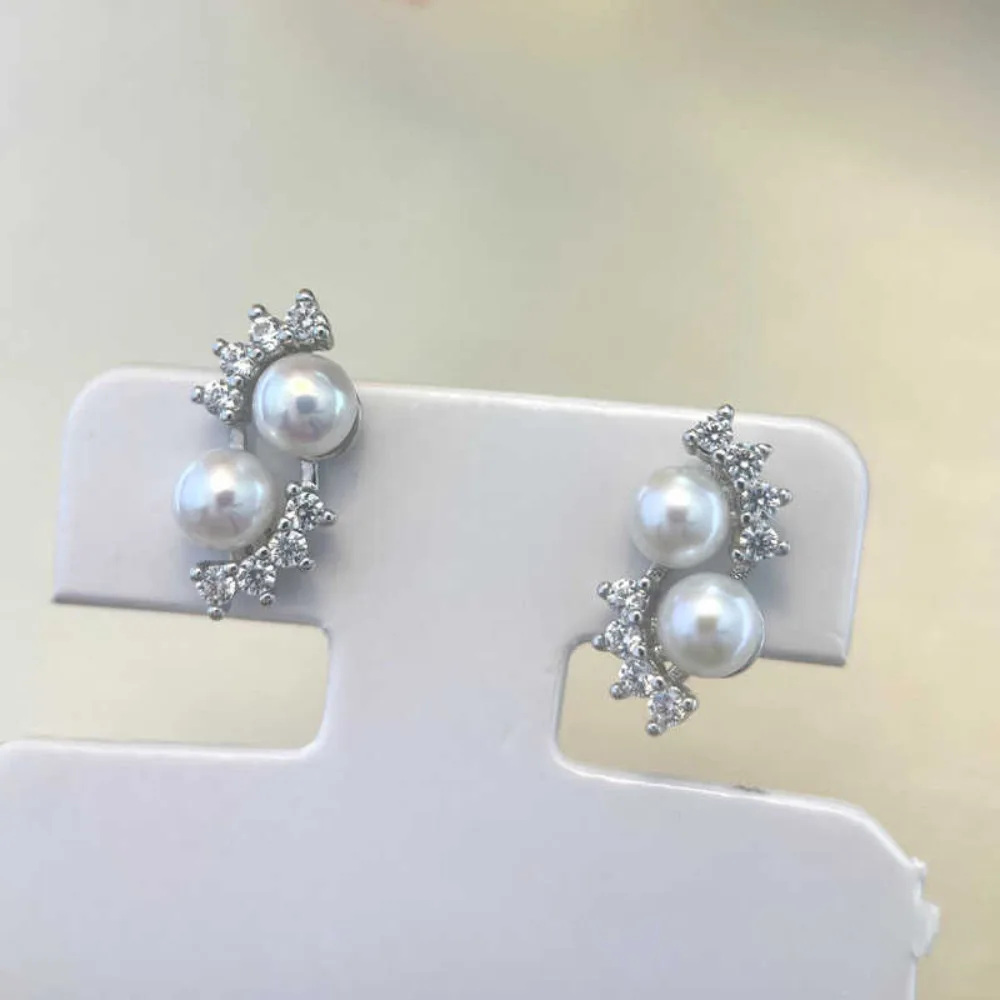 

10PCS S925 Sterling Silver Needle 18K Gold Wrapped Plated Brass Earring Settings Diy Jewelry Pearl Earrings Accessories