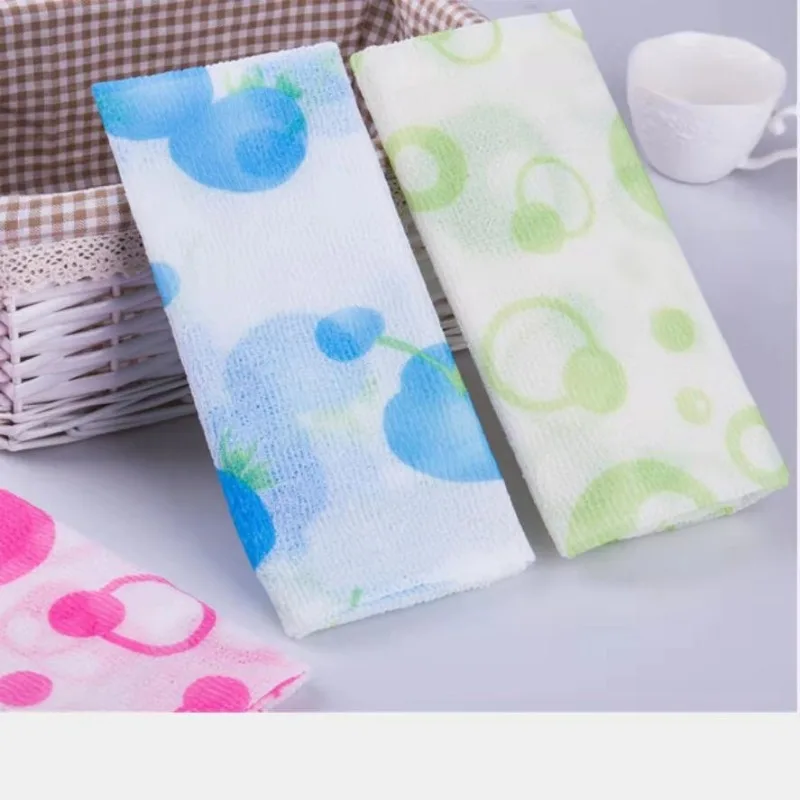 1PC 30x90cm Nylon Wash Cloth Bath Towel Beauty Body Skin Exfoliating Shower Bathroom Washing