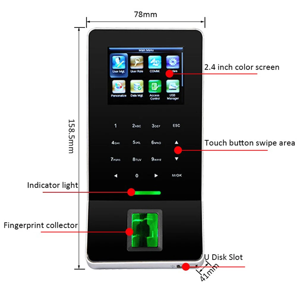 WIFI USB F22 Biometric Fingerprint Login Recognition Access Control Machine Digital Electric System For Door Lock Exit Switch