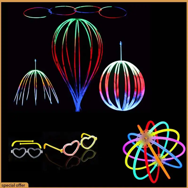 A68Z 100PCS Fluorescence Light Glow Sticks Bright Colorful Glow Stick For Wedding Party Glow Sticks