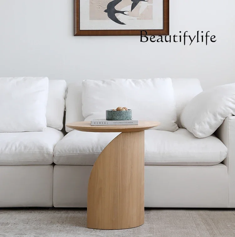 

Nordic cream style living room coffee table household log small apartment modern wabi **** wind side table