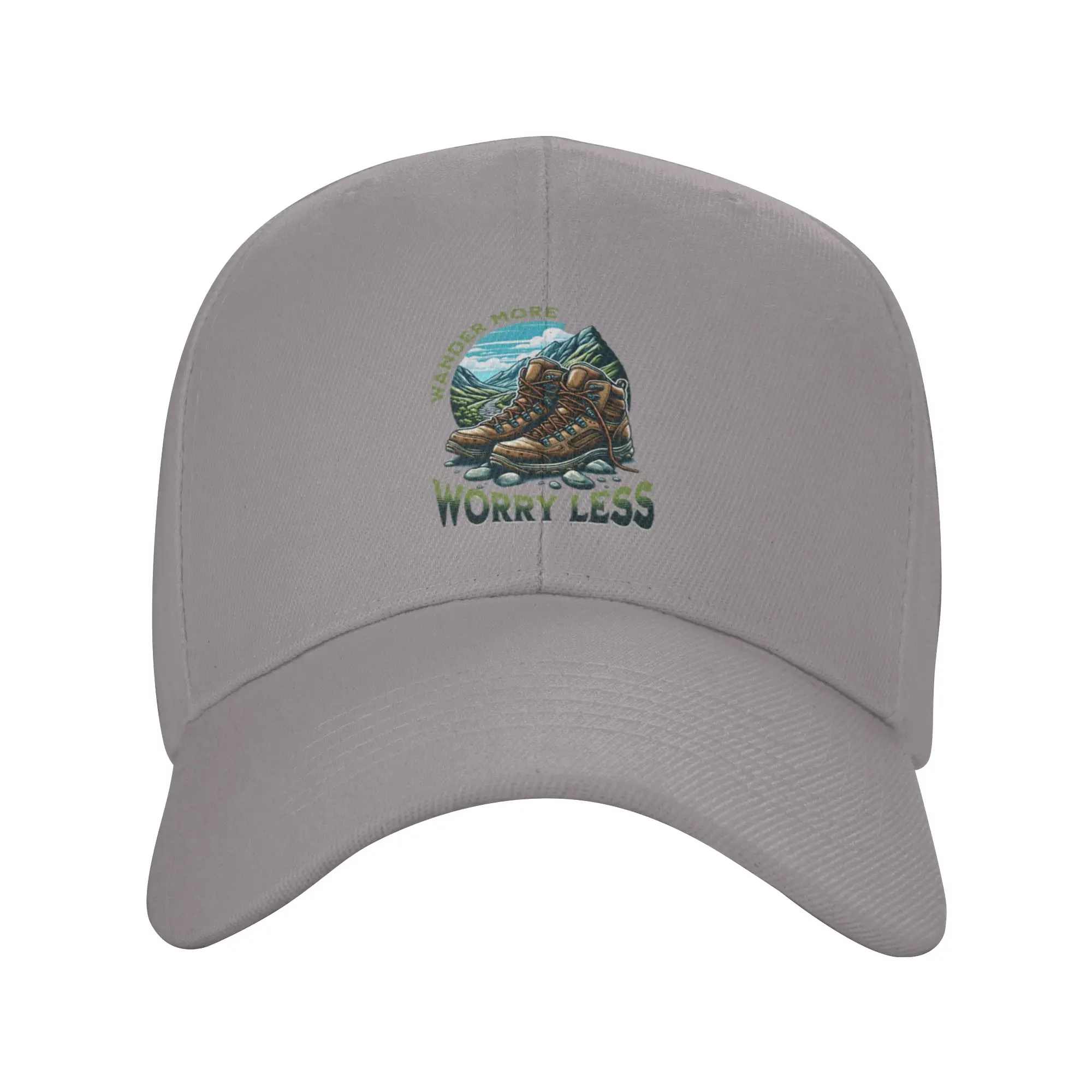 Hot Sale Wander more  worry less  cool hiking Baseball Cap  Oversized Caps Men  School Life Caps Men