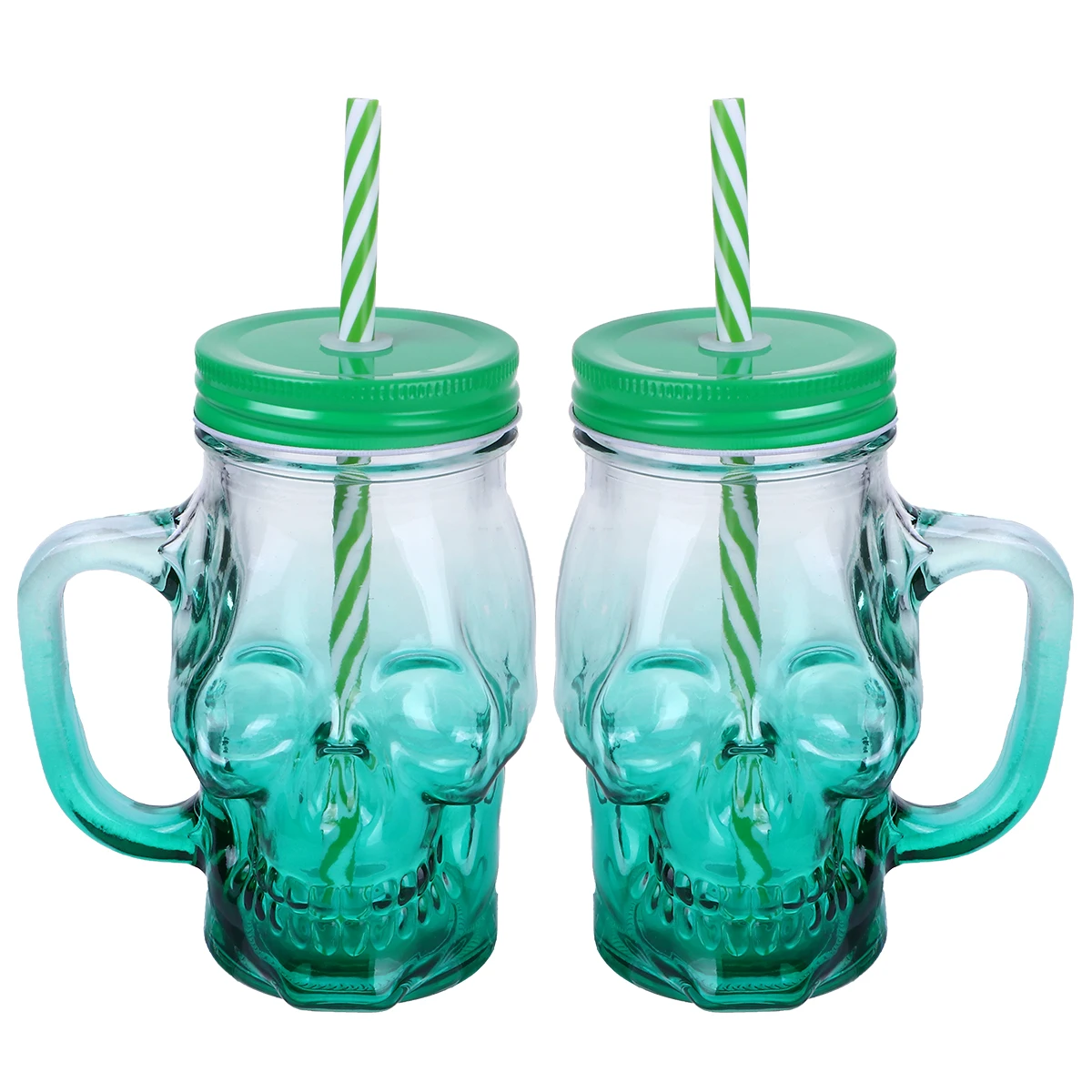 

2Pcs Skull Glass Halloween Beer Drinking Cup 500ml Unique Halloween Skull Glass Decoration for Party Bar Beverage