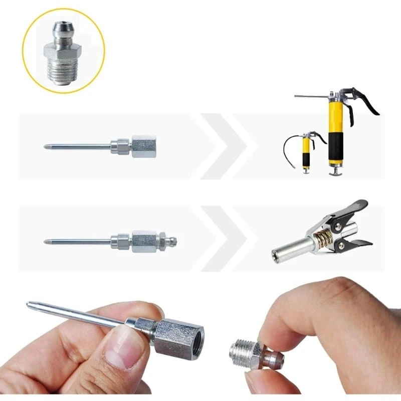 

Professional Automotive & Machinery Grease Nozzle 90 Degree Suitable for Optimally Reach Efficient Lubrication