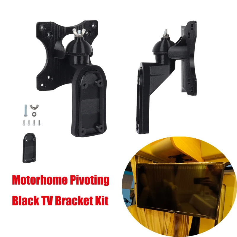 

RV Pivoting Black TV Bracket & Wall Mount Kits For Caravan Motorhome Campervan Boat Caravan Accessories Adjustable TV Holder
