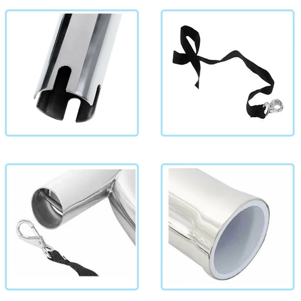 

316 Stainless Steel Boat Fishing Rod Holder With Quick Release Strap Slanted Foot For Yacht Sea Marine Fishing Gear Accessories