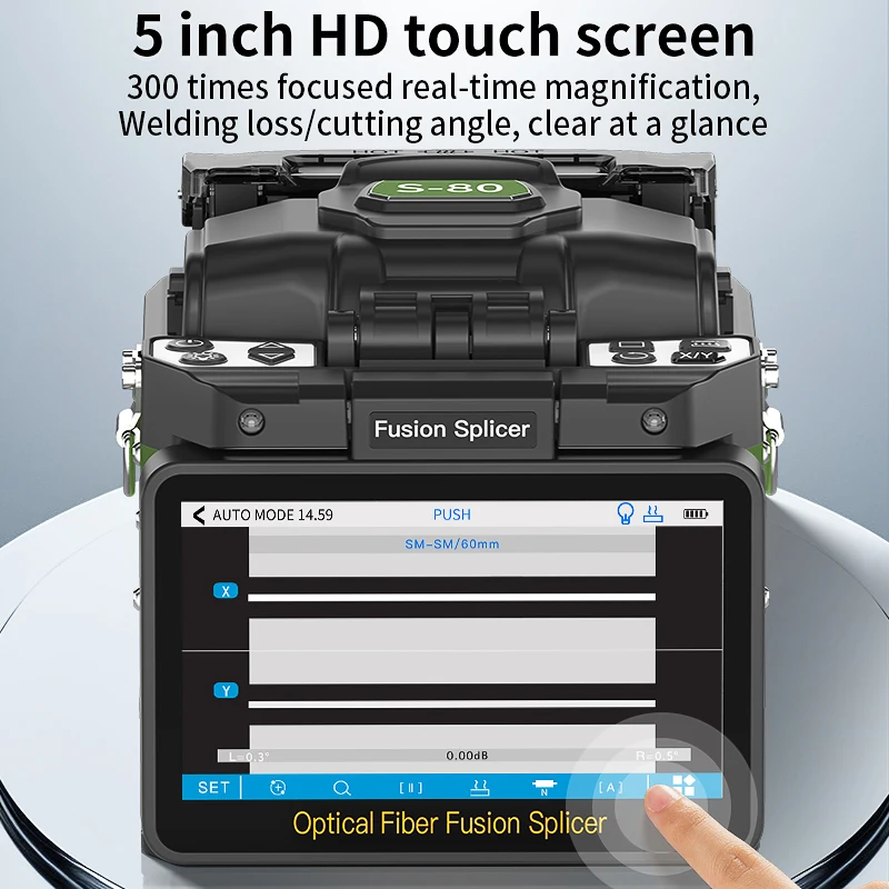 COMPTYCO S-80/A-80S/FS-60E/A-80F/A-10 Fiber Optic Fusion Splicer 6 Motor Optical Fiber Splicer Machine Touch Screen Multilingual