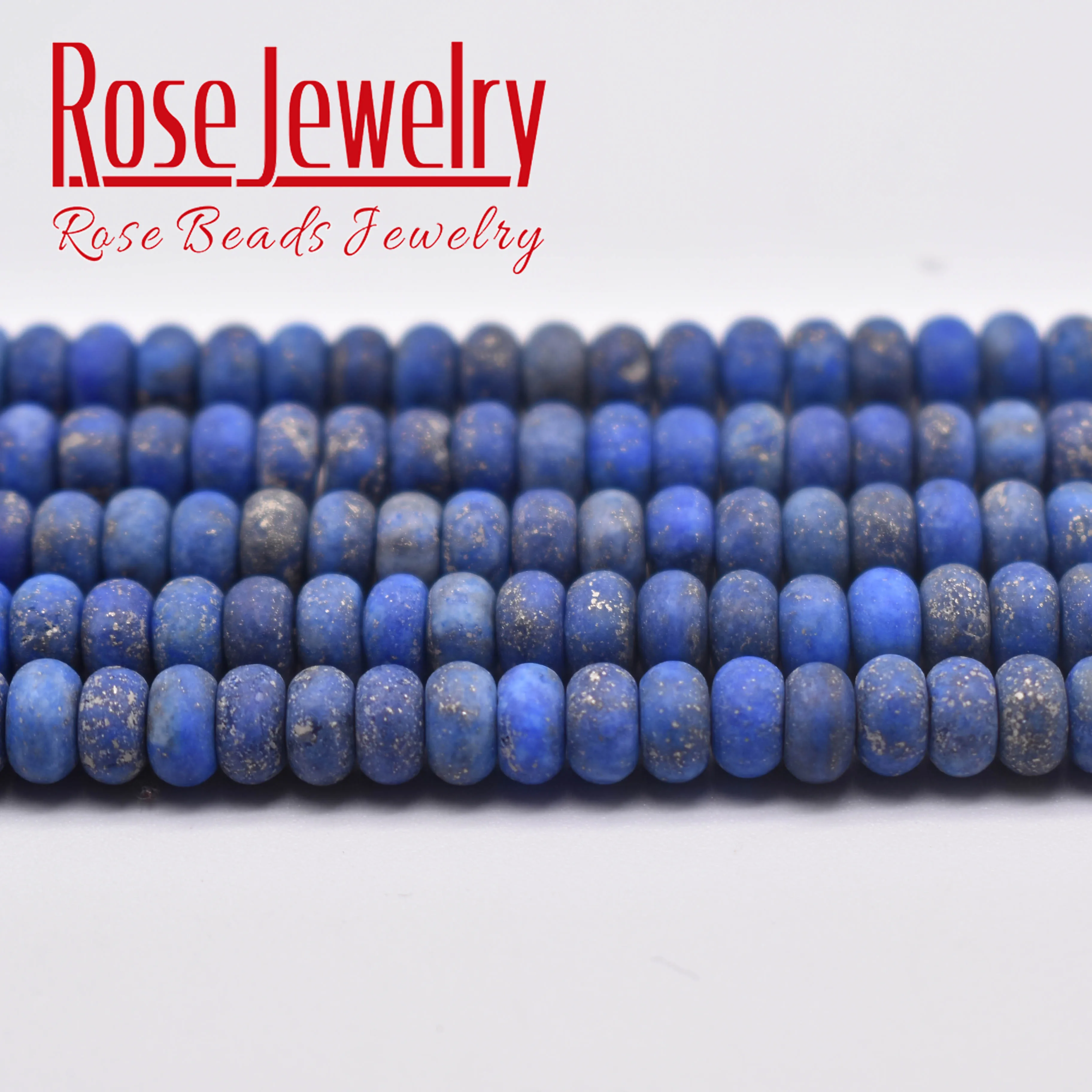 

Natural Stone Dull Polished Lapis Lazuli Beads Rondelle Loose Spacer Beads For Jewelry Making 15" Strand DIY Bracelet