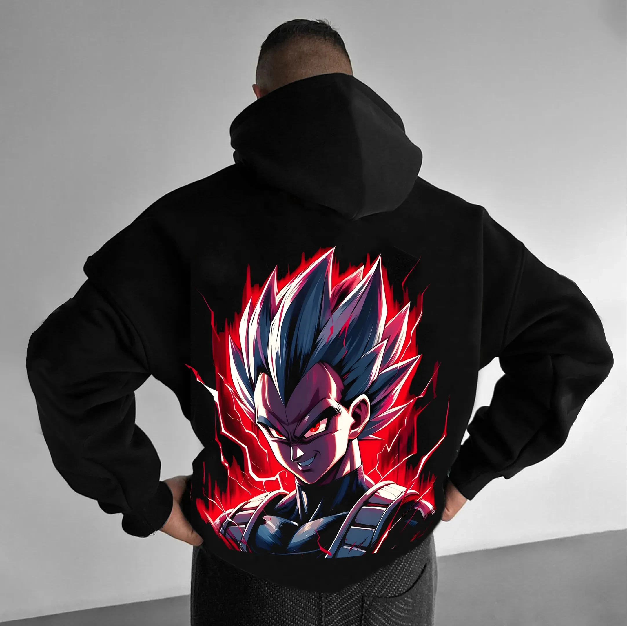 

2025 Dragon Ball's New Hooded Cartoon Printed Hoodie for Autumn and Winter, Loose Fitting Men's Outerwear