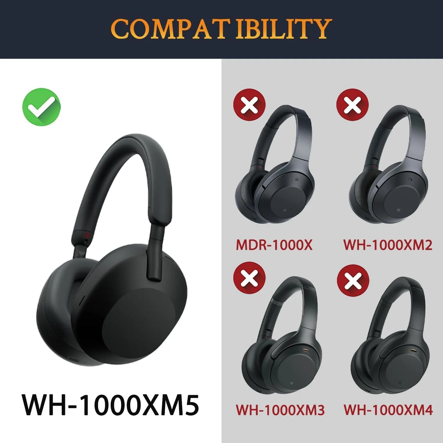 Сменные протеиновые подушечки для SONY WH-1000XM5 1000XM5 1000XM5, беспроводные Bluetooth-наушники, подушечки с шумоизоляцией, амбушюры