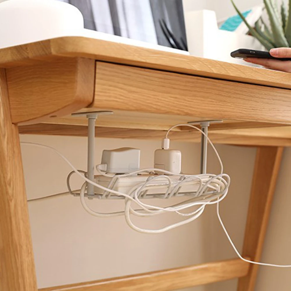 Power Cable Shelf Wire Storage Rack Plug-in Board Storage Rack Power Cord Shelf Power Strip Table Bottom Storage