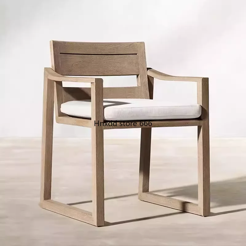 Outdoor teak table and chair preservative wood furniture combination