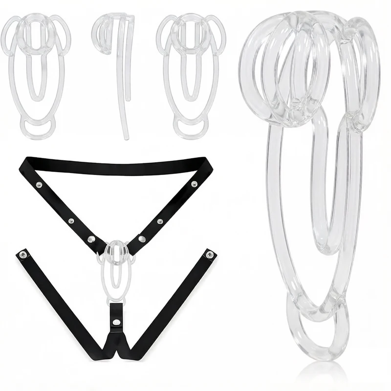 Sissy Fufu Clip Male Chastity Belt Chastity Underwear with Locking Penis Ring Men's Sex Toys Penis Training Bondage For Gay 18+