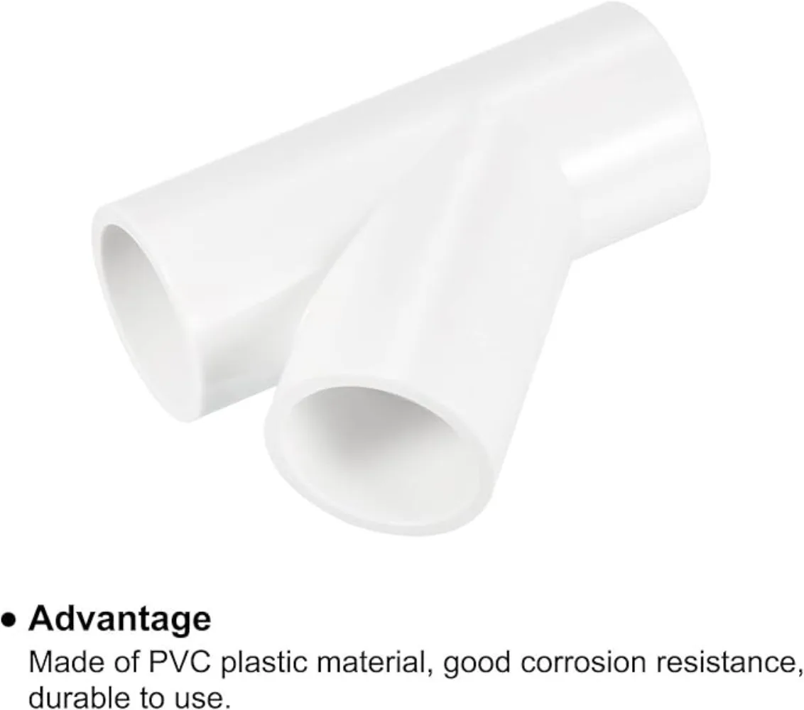 ID 20 25 32 40mm PVC Oblique Tee Connector 45 Degree Tilted Three Way Joints Garden Irrigation Y Type Pipe Fittings