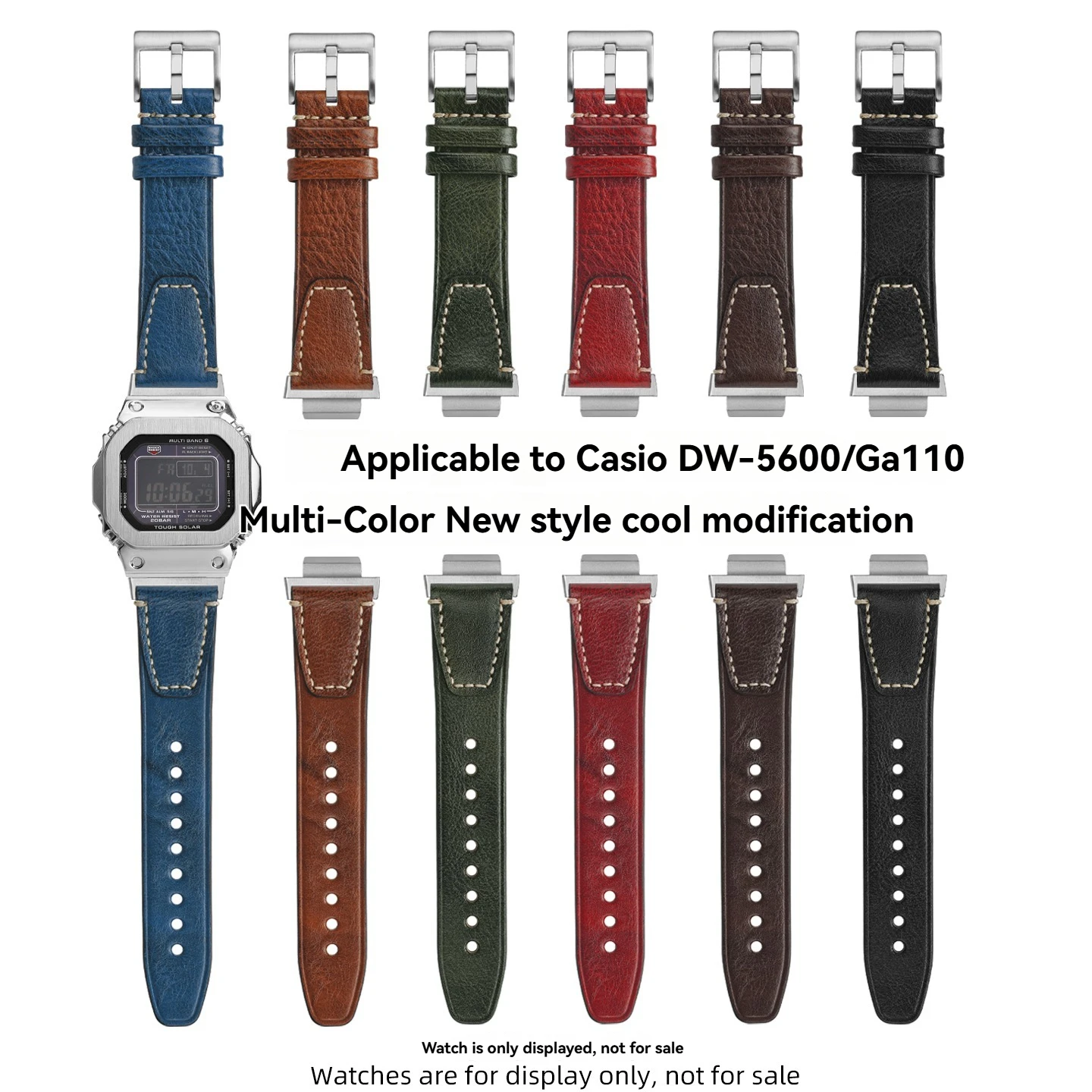 

Сменный винтажный кожаный ремешок для Casio G-Shock Square DW-5600 DW-5610 GW-B5600 GM-5600 и GA-100 GA-110 GA-120 ga-700