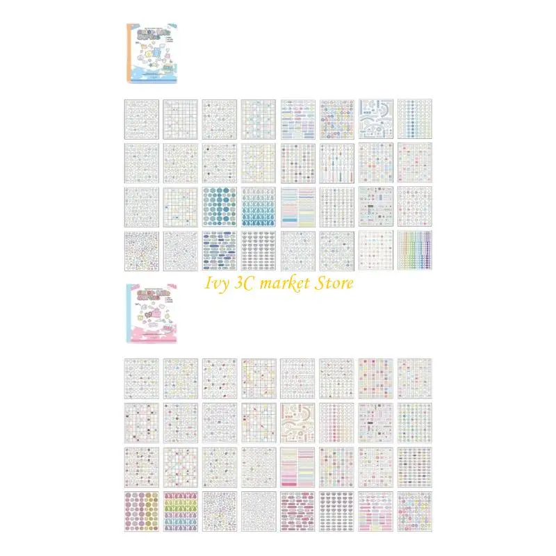 

D7YC Adorable Decorative Sticker Book Adhesive Planner Sticker For Scrapbooking Journals Notebook Phone Cover Decoration