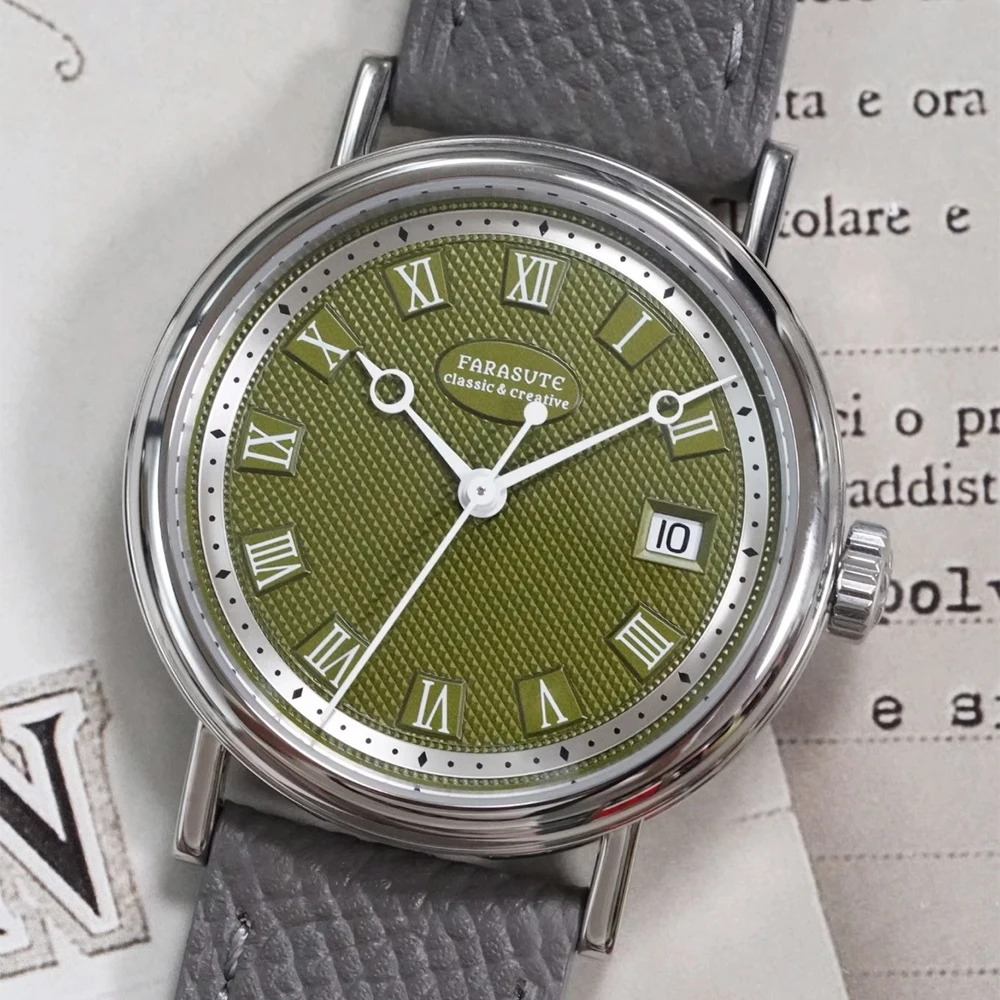 

FARASUTE Мужские автоматические часы 38 мм Роскошные механические наручные часы с сапфировым зеркалом PT5000 Дата