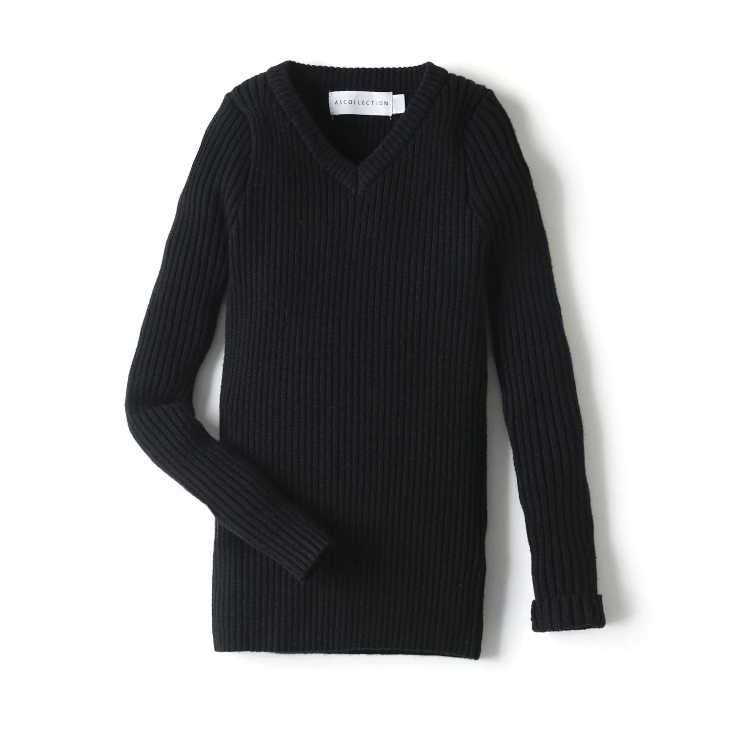 Boutique Baby V-Neck Top High Quality Solid Color Knit Clothing Knitwear Autumn Spring Newborn Boy 6m-3y Thin Sweater Pullover