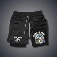 New sports shorts 2 in 1, male, breathable and informal sportswear, double layer, running, M-3XL