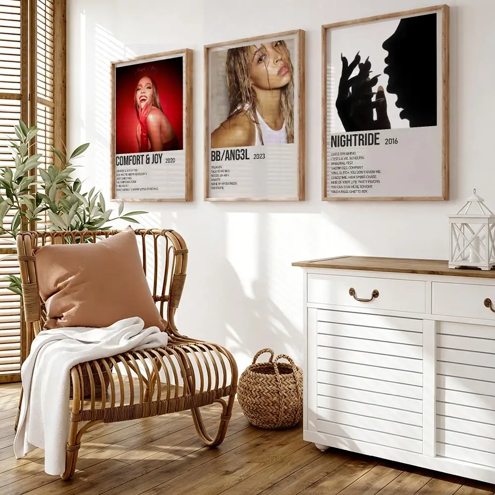 T-Tinashe Singer Poster Wall Stickers HD Painting Self Adhesive Art Decals for Bedroom Living Room Home Decor