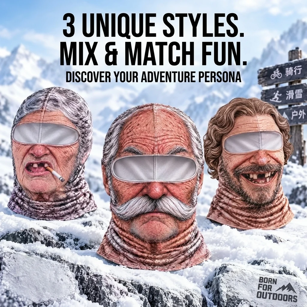 Funny 3D Printed Balaclava Ski Mask, Windproof Thermal Full Face Cover for Winter Outdoor Skiing Cycling Motorcycle and Hallowee