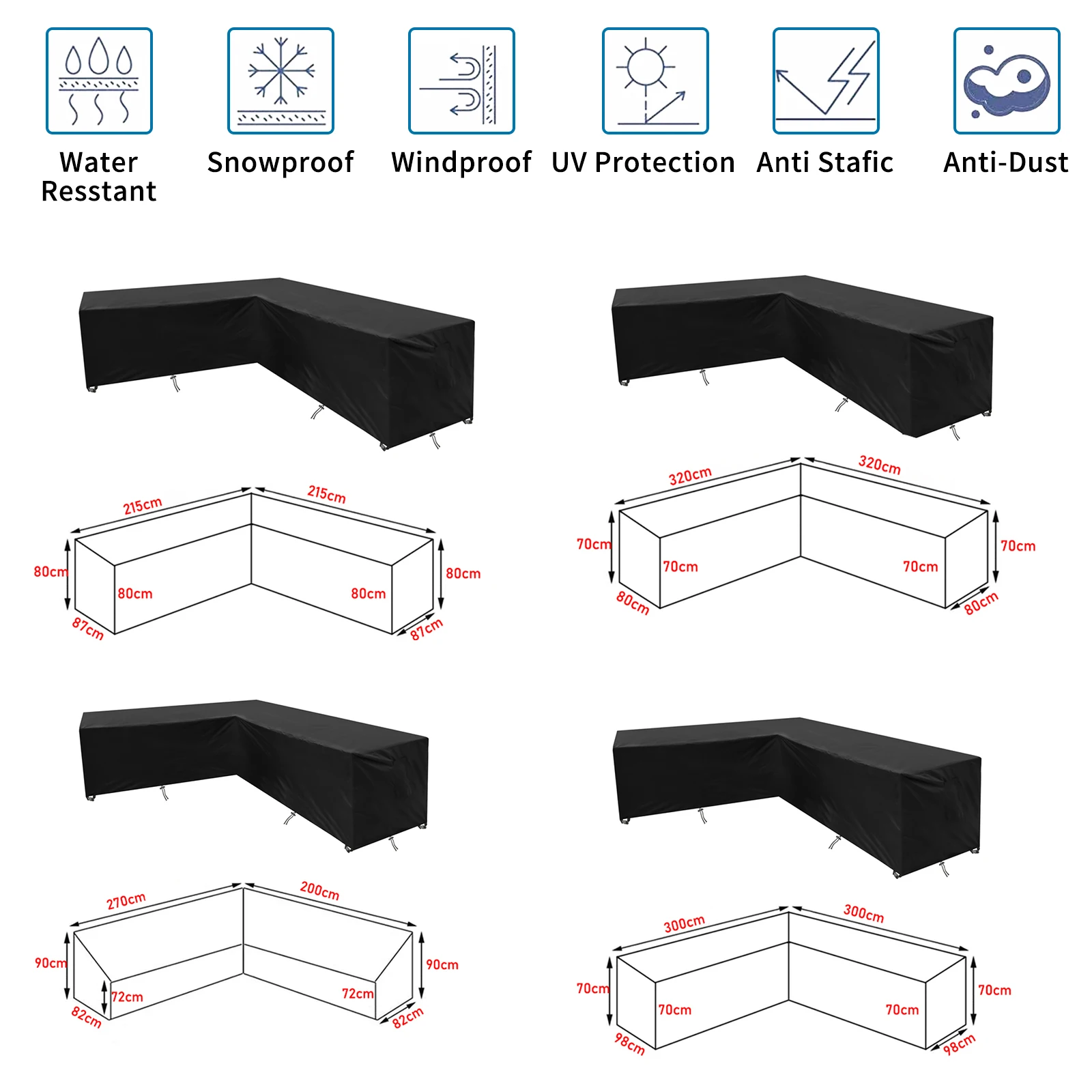 210D wodoodporny pokrowiec na kurz pokrowiec na kanapę narożny 1/2/3/4 pokrowiec na sofę L kształt pokrowiec na sofę pokrowiec na ławkę