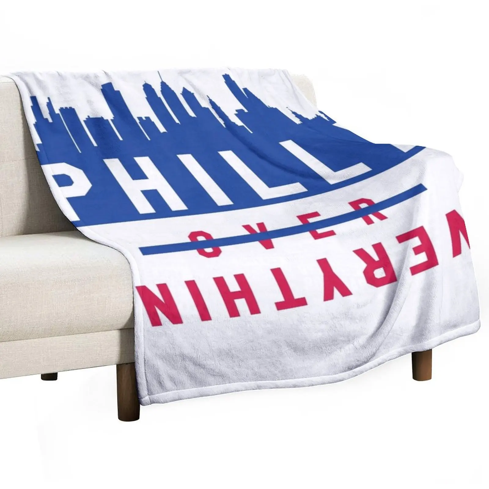 

Philly Over Everything - White/Blue Throw Blanket Kid'S Luxury Brand Polar Blankets