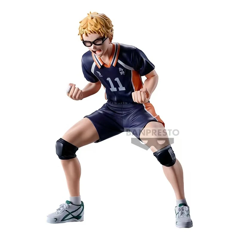 Original em estoque Banda Banpresto Haikyuu genuíno!! Kei Tsukishima PVC Posando Figura Modelo Anime Ornamento de mesa Boneca Brinquedos Presente