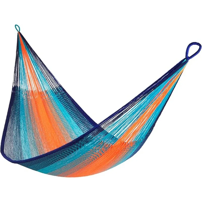 Handwoven Hammock - Family Size, Fits 2+ PPL, 550lb max - Weathersafe, Super Strong, Easy to Hang