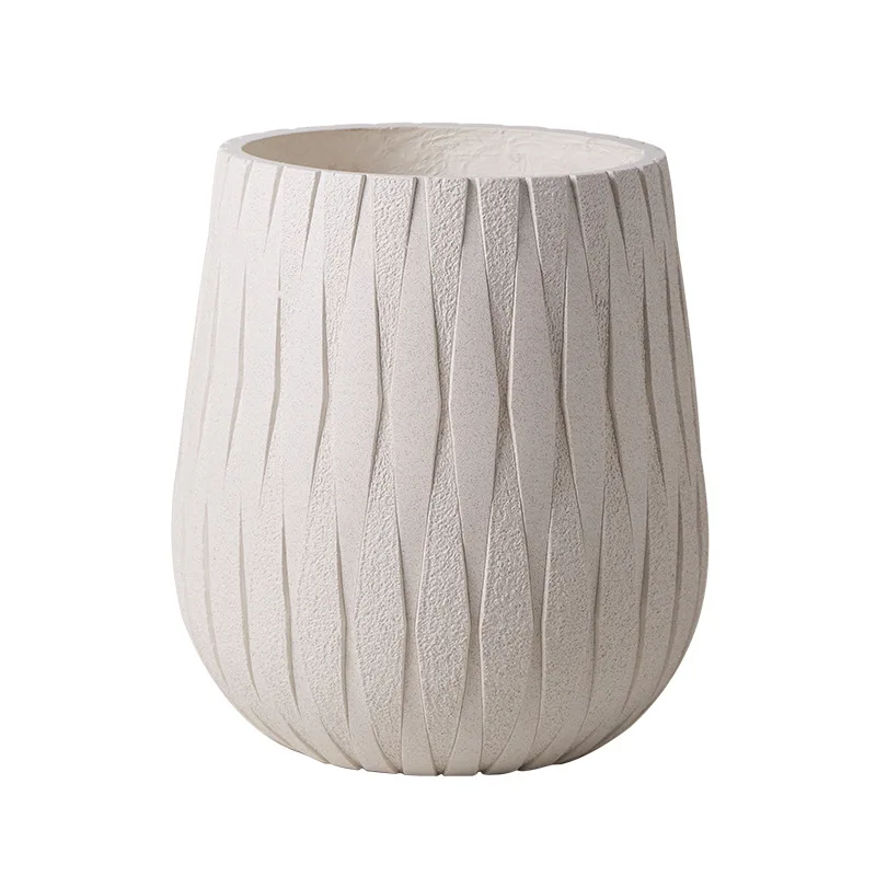 

Magnesium mud flower pot extra large home shopping mall green plant decoration flower ware light luxury fashion new floor relief